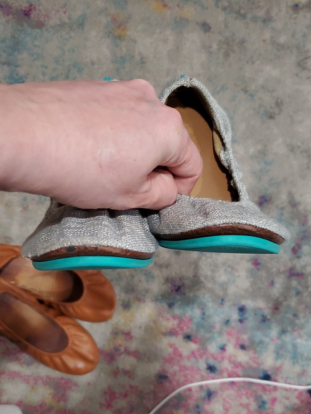 3 Pair Tieks - Silver Lake, Blue, And Brown - Size 9 - Picture 14 of 16